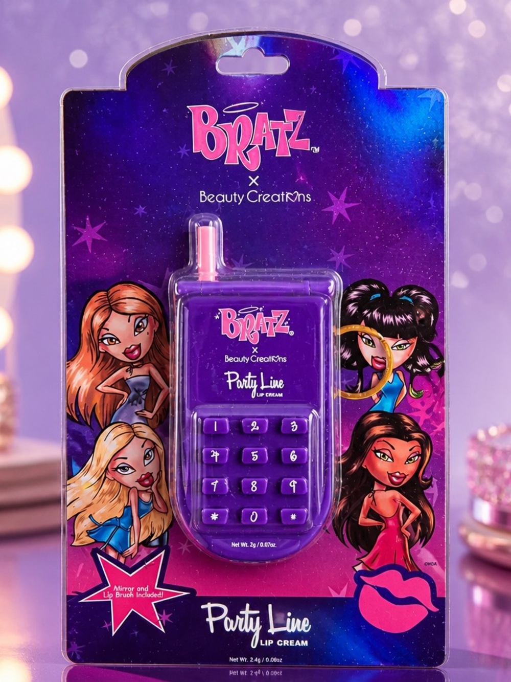 Bratz x Beauty Creations Party Line Lip Cream Phone Set New